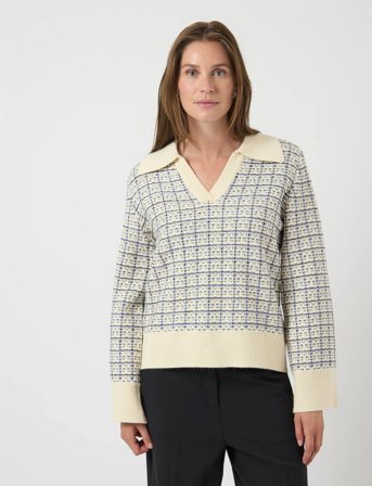 YAS Yaslivia Ls V-Neck Knit Pullover Noos - Cream - L