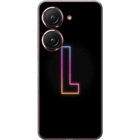 Kompatibelt Mobildeksel til Asus Asus Zenfone 9 Minimalistisk neonbokstav L i mykt fargeskiftende lys mot svart bakgrunn med ren grafisk estetikk