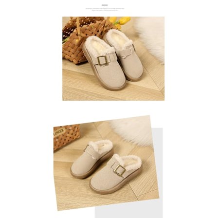 Barnplattor i bomull, vintage bönor, varma tofflor för pojkar och flickor, barnsliga icke-vintage Muellers, plyschmode, vinter