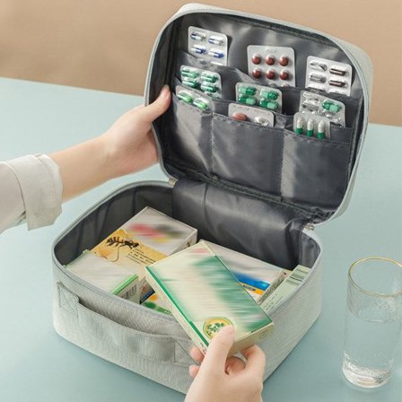 IC Bærbar Medicintaske til Udendørs - Medicinväske med Stor Kapacitet