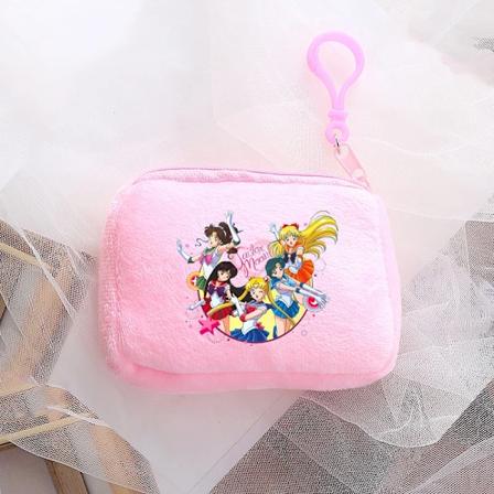 Sailor Moon Børne Tegnefilm Plys Coin Purse Børne Rygsæk Anime Sød Vedhæng Piger Kawaii Tegnebog Kort Holder Tilbehør Gaver purse3-MSN 383 1pc