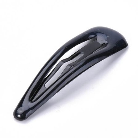 24 stk Sortemaljeret click-clack hårspænde 46,5x13mm
