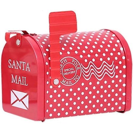 Julepostkasse Juletema Kreativ Hvid Tin Postkasse Postkasse Til Slik Legetøjsdekoration (ca. 13x8x9,5cm)