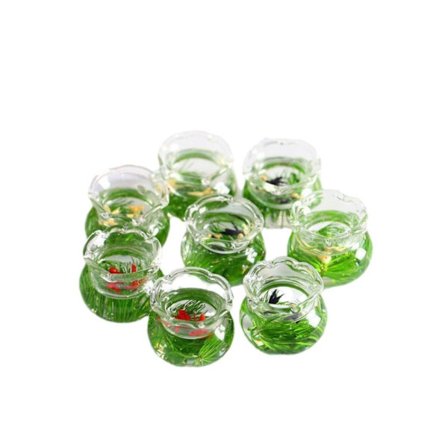 Miniatyr Fish Tank Aquarium Dollhouse RUND RUND