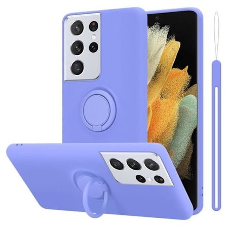 Coque för Samsung Galaxy S21 ULTRA Fodral i LIQUID LIGHT PURPLE Etui Skydd i silikon TPU mobiltelefon