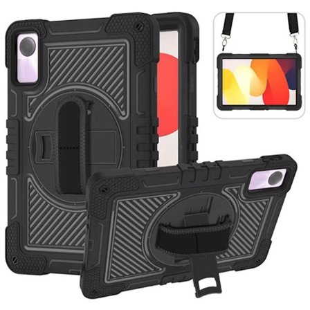 SKALO Xiaomi Redmi Pad SE Ekstra stødsikker Armor 360 håndtag/stativ Cover -. Sort