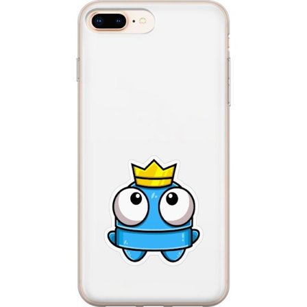 Yhteensopiva Puhelinkuori Apple Apple iPhone 7 Plus Sininen piirros hahmo kruunulla ja suurilla silmillä leikkisässä kuninkaallisessa tyylissä