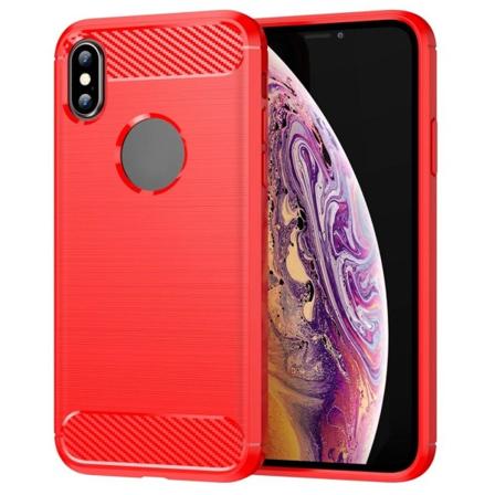 Carbon Flex Suojakotelo iPhone XS - Punainen Red