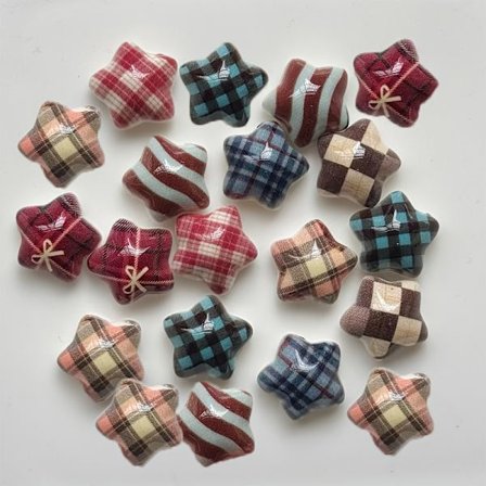 20 stk. Vintage Rutete Stjerne Tilbehør - Søte Telefondeksel Tilbehør, Flerfargede Rutemønstre