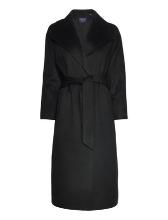 D1. Handstitched Belted Coat Outerwear Coats Winter Coats Svart GANT