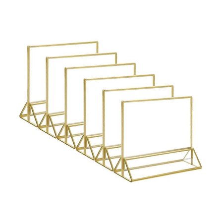 Horisontal Klar Akryl Skiltholder Dobbeltsidig Bordmeny Bilderammer for Bryllupsbord Numbe-WELLNGS