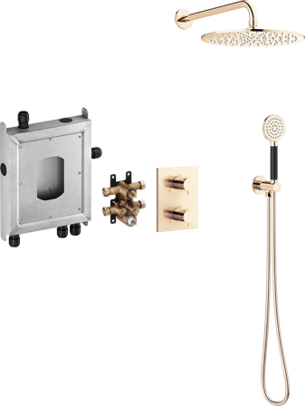 Mora INXX II 275000.60 Takduschpaket för inbyggnad, med omkastare Polerad mässing, Badrum