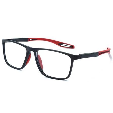 Unisex sportglasögon för närsynthet: Ultralätta silikon- och TR- Svart/Röd +4.0