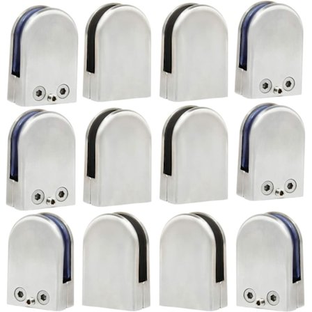 12 x (10-12mm) 304 Rostfritt Stål Glasklämma Klämma för Trapp Wi