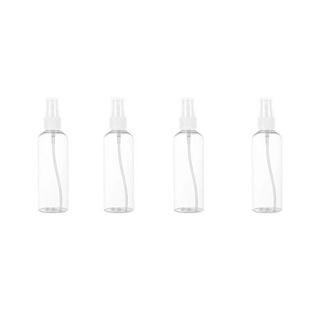 4 Stk. Tomme Sprayflasker - 100 ml Fine Mist Sprayflasker - Plast Reise Spray - Gjenfyllbare Atomizer Klare Flasker for Lotion, Shampoo, osv.