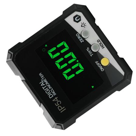 Digital Inclinometer 4x90° Måling IP54 LCD-skjerm Magnetisk Digital Visning Vinkelmåler Måler Gult DLW30D