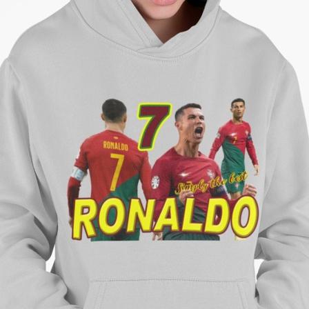Ronaldo Hoodie Ash Hoodie Portugalin pelaaja design Red 140cl 9-11 r