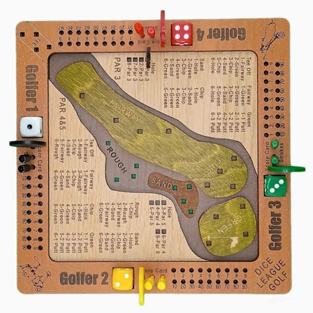 Pöytäpeli Nopan Golf - Kannettava Sisäminigolf-simulaatiopeli 1-4 pelaajalle, Perhe- ja Ystäväjuhlapeli