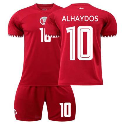 2223 Qatar Hemma Fotbollströja Nr 10 Al Haydos Jersey Without Socks S(165-170cm)