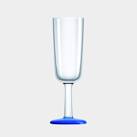 Champagneglas i plast Palm Flute Bleu Marine, non-slip, transparent/blå, 18 cl