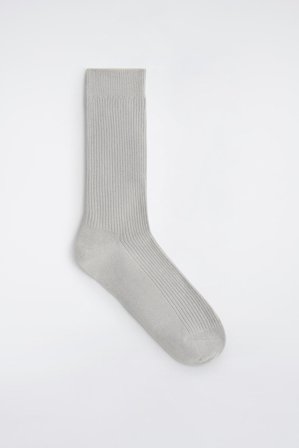 COS Homme Chaussettes Côtelées in Gris