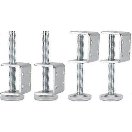 4 kpl Säädettävä U-kiinnike Vaaitusjalka, Kestävä M10-kierre Huonekalujen Jalan Vaaitusjalka U-muotoisella Sokkelikiinnikkeellä