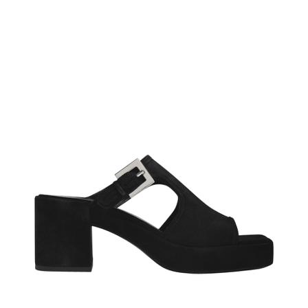 By Far, Melba Sandals in Suede Leather Czarny, Kobieta, Rozmiar: 38 EU