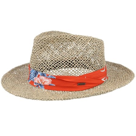 Brixton - Beige straw Hat - Aloha Natural/Burnt Red Straw Hat @ Hatstore