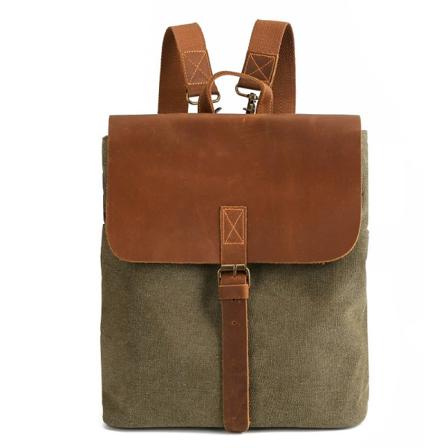 Ryggsekk Vintage Women Leather Hand s European American Simple Skulderveske Green