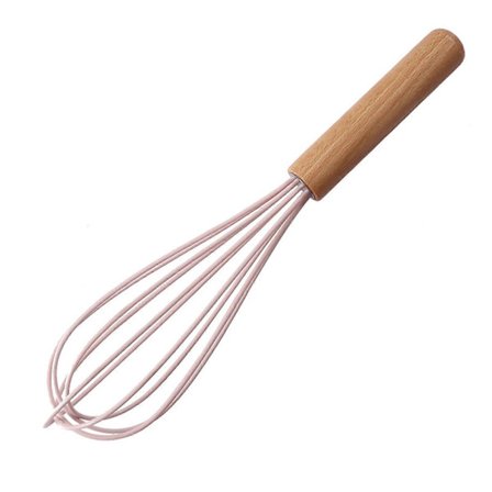 10 inch Egg Whisk Wooden Handle Multifunctional Comfortable Grip Reusable Labor-saving Whisk Silicone Manual Egg Mixer Milk Frother Kitchen Utensil