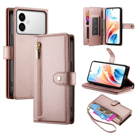 Samsung Galaxy S26 Edge Wallet Cover Detachable Straps - Pink
