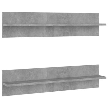 Vidaxl Vägghyllor 2 St Betonggrå 80x11,5x18 Cm Konstruerat Trä Grå