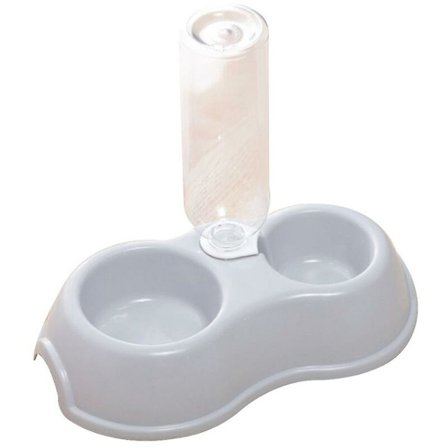 2-in-1 lemmikkikulho juomakupilla