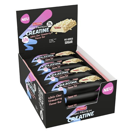 12 x Ehrmann High Protein Creatine Bar 60 g White Choc-Strawberry