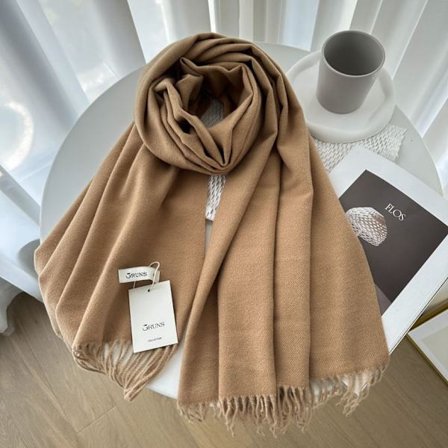 Enfärgad cashmere scarf sjal dam vinter exklusiv mångsidig 250g höst och vinter ny varm scarf