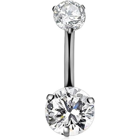 Solid Titanium Navlepiercing 14G CZ Navlepiercing 6mm 10