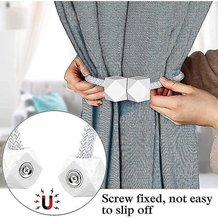 8 stk. Magnetiske Gardinbindere Drageholdere Holder Gardiner