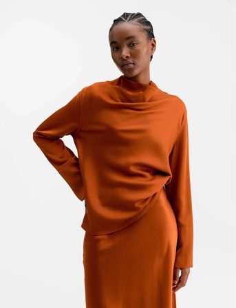 Ahlvar Gallery Ayumi Silk Blouse - Orange - XS