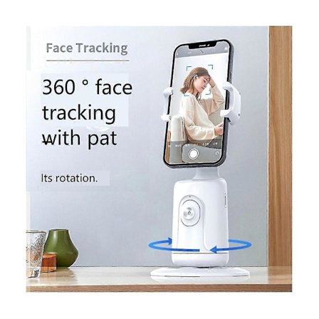Automatisk ansiktsspårningsstativ med fjärrkontroll, 360 graders roterande automatisk telefonhållare, ingen app, för Vlog, S