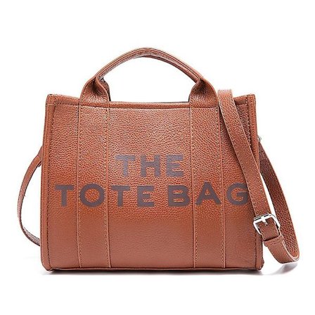 Toteväska, Handväska, Dam, Handväska, Axelväska, Läder väska, 34*15*29cm, Kaffe)