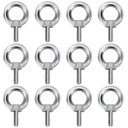 Silmukkapultit M6 Nostosilmukat Kierreruuvit 304 Ruostumaton teräs Sidontaan Köyden yhdistämiseen DIY 12 kpl, 2024 Ping [DB]