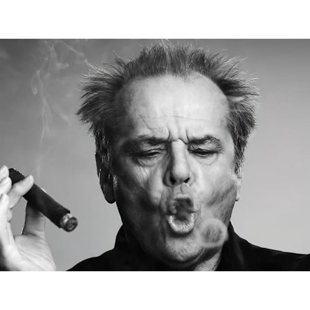 Lerretstrykk Poster Jack Nicholson Sigarett Foto Svart Hvit Veggkunst Uten Ram (40*60cm) Betterlifefg