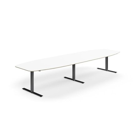 Konferenztisch NOVUS, 4000x1200 mm, schwarz/weiß