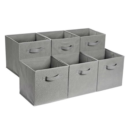 Cube Editor -säilytyslaatikot, varret, taitettava kangas, 6 kpl, 13 x 13 x 13, harmaa JDW