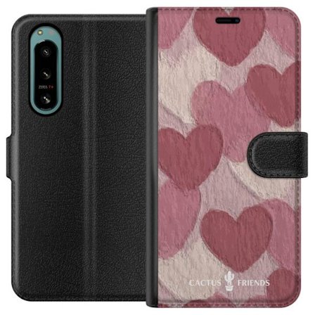 Kompatibelt Plånboksfodral till Sony Sony Xperia 5 IV Cactus and Friends - Blush Paper Hearts