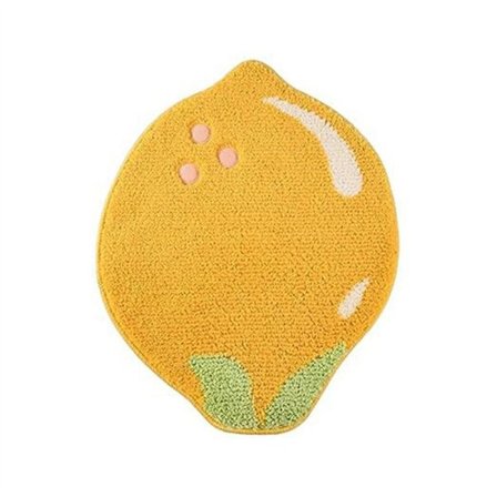 Söt citronbadmatta halkfri fruktmatta citron gul köksmatta badrumsdekor rolig matta för barn, maskintvättbar