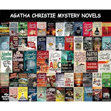 Mysteriepuslespill for voksne, Agatha Christie bøker romaner puslespill, skrekkfilm puslespill som Agatha Christie/Agatha roman for voksne barn (FMY)