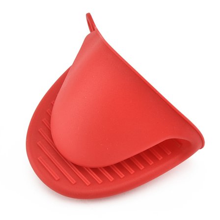 (Punainen) Paksu lämmönkestävä silikoninen uuninlapanen ruoanlaittoon, leivontaan