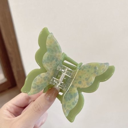 Butterfly Hair Clips Acetate Claw Clips LYS GRØNN