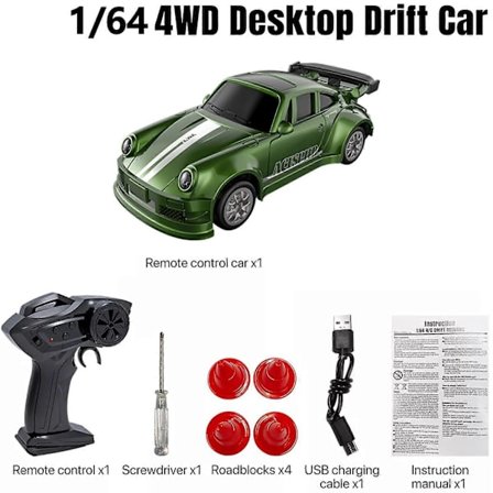 RC Drift Auto KF20 Mini Pöytämalli 1/64 Kilpa-auto 4WD 2.4G Kaukosäädin Lelu PW[HK]